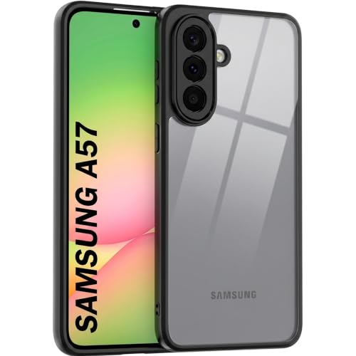Image of VONZEE Clear Back Case Cover for Samsung Galaxy A17 5G | Shockproof Design | Hard Back Cover Case for Samsung Galaxy A17 5G (PC & TPU, Black)