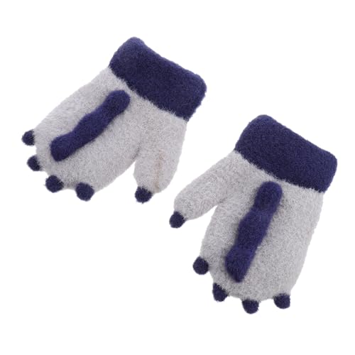 Healvian Warm Kids Winter Gloves Boys Girls Full Finger Cashmere Gloves Adorable Dinosaur Claws Long-term Use
