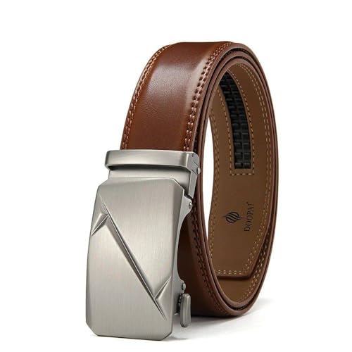 Ceinture à boucle automatique en cuir noir pour homme avec détails en alliage de mode