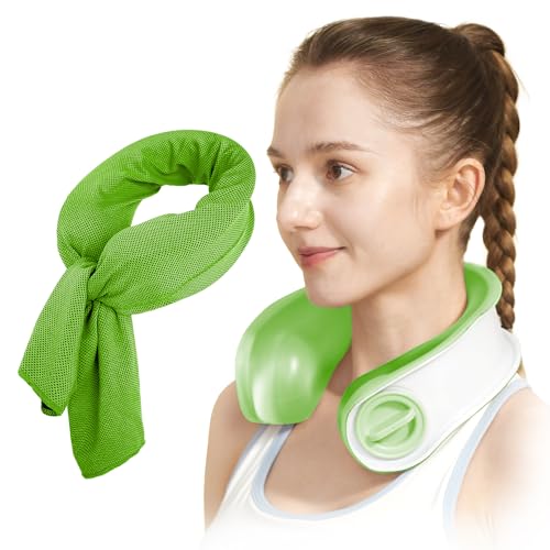 samply アウトクール U-フレックス クーリング パック ネッククーラー ハンズフリー 氷嚢 氷のう クールリング 首掛け ひんやり グッズ 暑さ対策 クールネックリング 大口径 クールダウン 野球 スポーツ,わかくさいろ