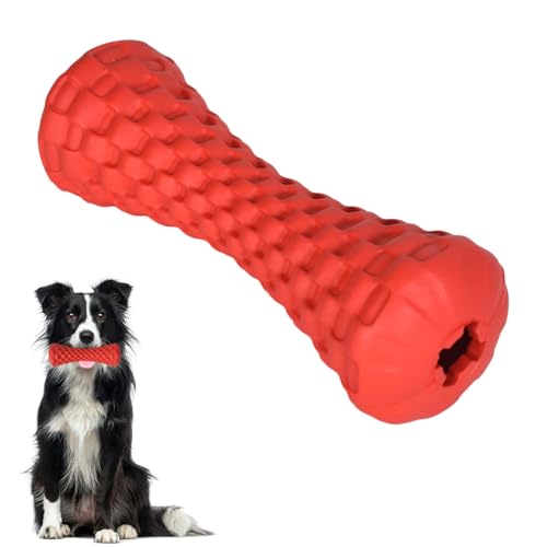 Zimoer 1 Pezzi Osso da Masticare per Cani, Giocattoli Squittenti per Animale Domestico Interattivi, Giocattoli da Masticare in Gomma Naturale con Pulizia dei Denti, per Cani di Taglia Grande e Media