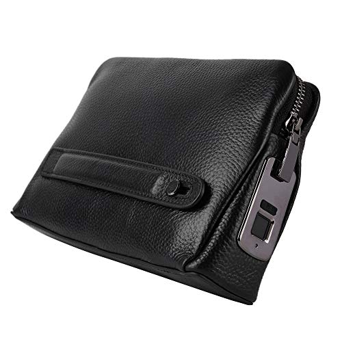 Fipilock FL V1 Men Zipper Leather Wallet Smart Fingerprint Security Handbag Black Long Standby4