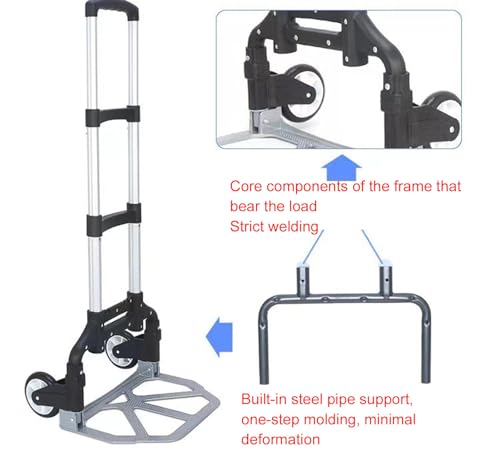 Carretilla Plegable de Mano de Aluminio Capacidad 80KG miniatura 4