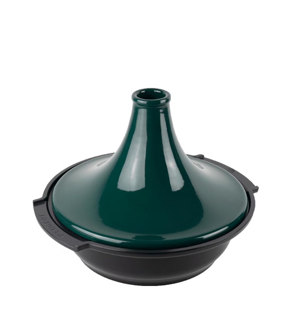 PEUGEOT - Plat Tajine Atlas 30 cm - Tous Feux - Pour 6 à 8 Personnes - En Aluminium Recyclé & Céramique - Anti-Adhésif Sans PFAS - Garanti 10 Ans - Fabrication Française - Coloris Vert Forêt