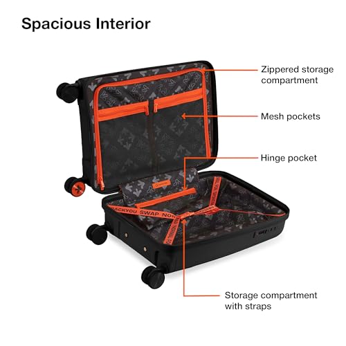 Image of Nasher Miles Coorg Hard-Sided Polypropylene Cabin Luggage 20 inch | 55cm | 8 Wheels Small Trolley Bag for Travel | Suitcase (Black)