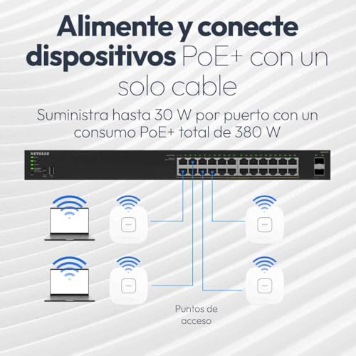 Switch PoE+ NETGEAR de 52 puertos Gigabit para rack (GS324TPv2) 3