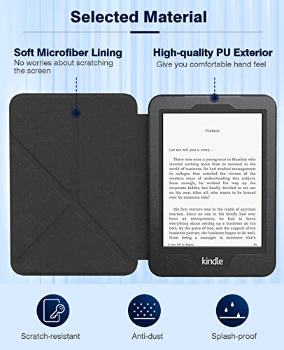 Moko Case Fits 6" Kindle Paperwhite (10Th Generation, 2018 Releases), Standing Origami Slim Shell Cover With Auto Wake/Sleep For Amazon Kindle Paperwhite 2018 E-Reader - Black #TOP5
