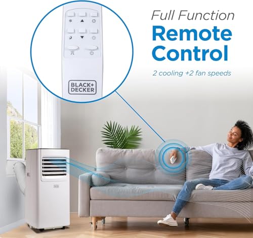 Image of BLACK+DECKER 8,000 BTU Portable Air Conditioner with Wifi & Remote Control, 3-1-in AC, Fan & Dehumidifier, with App, Alexa & Google Assistant, Window Kit