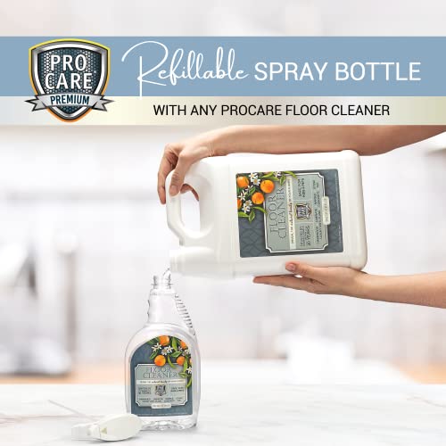 Image of ProCare Citrus Floor Cleaner (Made in USA) | Streak Free Cleaner for Tile, Stone, Laminate, Vinyl & Natural Wood Floor Cleaner for Mopping, Floor Cleaning Solution with Citrus Aroma -32oz Spray Bottle