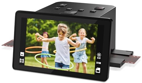 Scanner numérique de film et de diapositives avec grand écran LCD de 5 pouces, scanner de...