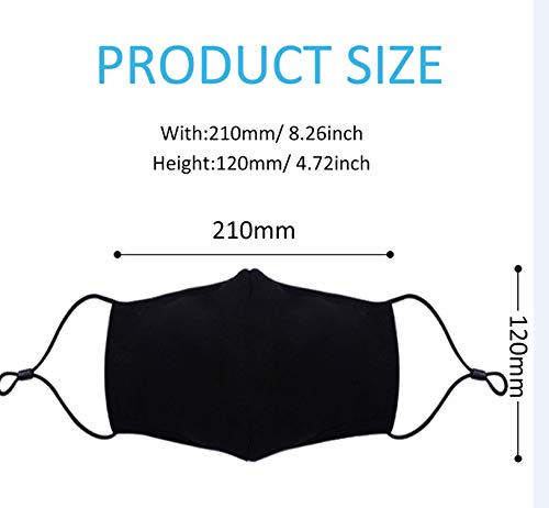 4 Pack Reusable Face_Masks with Adjustable Ear Loops and nose wire,Washable Facemask Breathable Face Bandanas with 8 Pcs Activated Carbon Filters for Adult