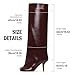 VOMIRA Women's Knee High Burgundy Wide Calf Square Toe Stiletto Fall Winter Pull On High Heel Long Ladies Fashion Dress Tall Slouchy Boots