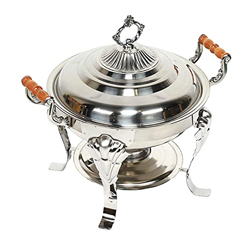 Volle Größe Runden Chafing Dish Edelstahl Käfer Abendessen Portion Buffetwärmer-Set Mit Pfannen, Deckel, Handhaben Und…