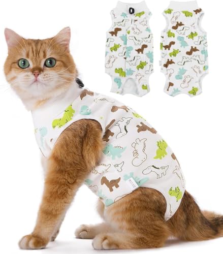 1 traje de recuperación para gatos, body para gatos después de cirugías, body antifugas, material de algodón para bebé, ropa de gato para esterilización, destete y enfermedades de la piel (L)