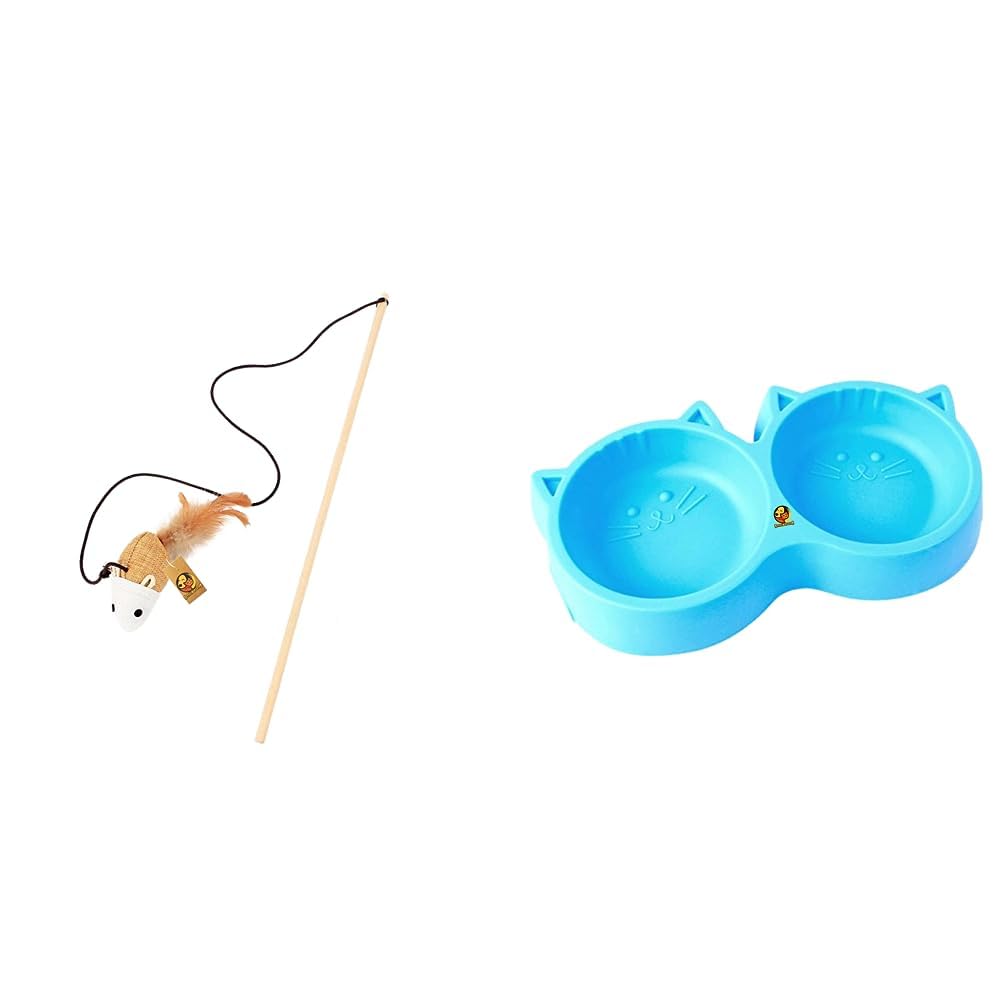 Foodie Puppies Cat Teaser Playing Stick & Feather Interactive Teasing Wand Toy with 45 cm Rod Rope 67cm & Non-Slip, Non-Toxic Pet Feeding Plastic 2-in-1 Bowl (B0CDDNXPBK) Amazon Price History, Amazon Price Tracker