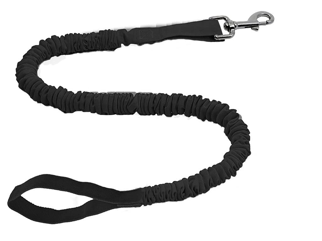TowWheeSuper Stretch Bungee Dog Leash - Lightweight Perfect Resistance for Dogs (52" - 170") Comfort and Safety Training Lead (Black)