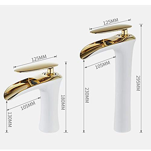 Grifo de lavabo antisalpicaduras monomando blanco cromo para evitar manchas 2