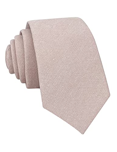 Image of Kebocis Mens Solid Color Cotton Necktie for Men