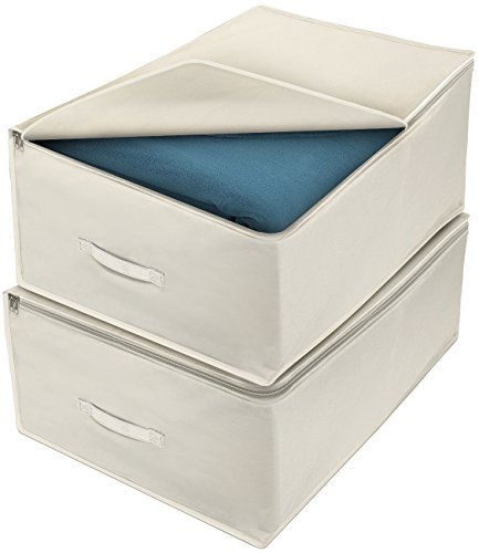 Sorbus Jumbo Foldable Storage Organizer Bag, Great for Clothes, Blankets, Closets, Bedrooms, and More, Canvas (Closet Storage Bag - 2 Pack, Beige)