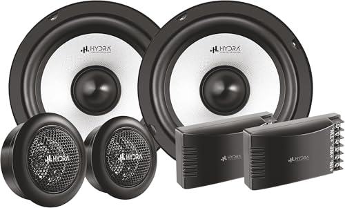 Image of Hydra HX-165CS 6.5 Inch Component Car Speaker Set, 1500 Watt Peak Power, Hi-Res Audio, with Tweeters, Woofers and Crossovers