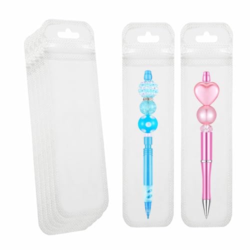 Image of 100 Pcs Pen Packaging Bags for Small Business,Plastic Beadable Pens Packaging Resealable Pouch Clear Bag for Beaded Pens, Zipper Storage Bags for Packaging Lipgloss, Jewelry, Cosmetic 2.16 inch X 8.6 inch