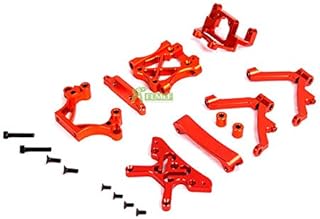 Hockus Accessories CNC Alloy Front Bulk Head Kits Set Fit for 1/5 HPI ROVAN KM 5B 5T 5SC - (Color: Red)
