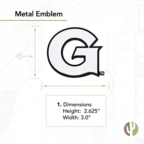 Image of Desert Cactus Georgetown University Metal 3D Auto Car Emblem Sticker Chrome Hoyas GU Premium Truck Vehicle Emblems