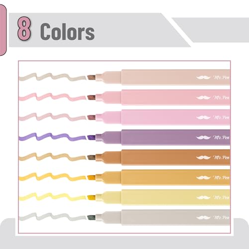 image for Mr. Pen- Aesthetic Highlighters, 8 Pack, Chisel Tip, Vintage Brown, Cu