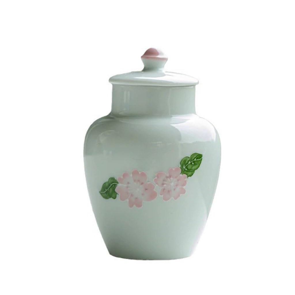 AFGFGHES Tea Caddy Chinese Mini Hand-painted Flower Stamen Tea Can Tea Ceremony Sealed Small Tea Can Kitchen Tea Canisters