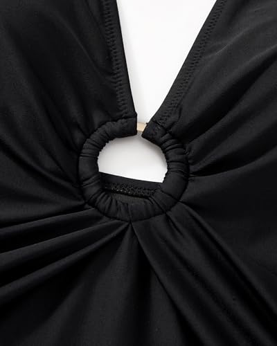 Maillot de bain une pièce drapé et galbant avec décolleté plongeant - 5