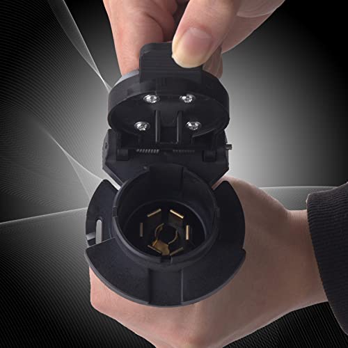 Mrelc Uscar To Rv 7 Way Trailer Plug Adapter, Twist Lock 7 Way Plug Compatible With Silverado Chevy Gm Model Oem Style-Factory Tow Package And Uscar Socket Required #TOP5