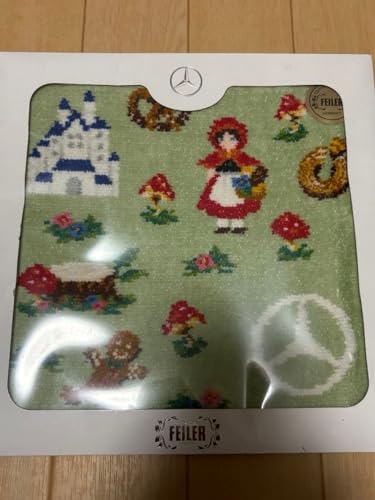 ベンツロマーク フェイラー コラボタオルハンカチ 大きさ約25㎝ ファンタジーグリーン シュニール織 D202のサムネイル