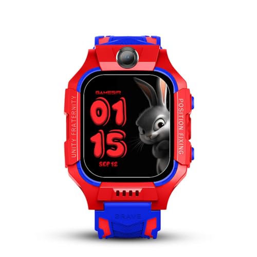 Image of GameSir Q18 Kids Smart Watch, 2G /3G Connectivity, Voice Calling, GPS Tracker, Two-Way Calling, SOS Function, Camera & Water Rasistence, Smartwatch for Kids - Boys & Girls - (Red)