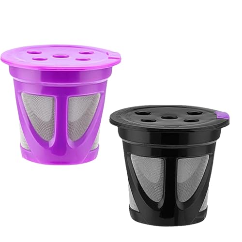 GAROZATION Filtro de Café Reutilizable de Plástico y Acero Inoxidable para Estación de Café, Fácil de Limpiar y Rápido para Preparar, Pack de 2 Piezas