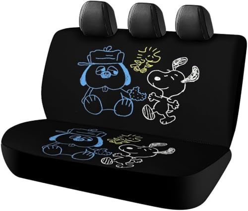 オラフ スヌーピー カーシートカバー 車シートカバー 後部座席用 シート保護 おしゃれ カー用品 軽/普通車 汎用 後席クッションカバー 人気 キャラクター 四季通用