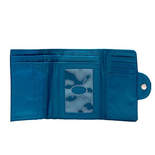 Big Skinny Women's Trixie Tri-Fold Slim Wallet, Holds Up To 30 Cards, Ocean Blue #TOP2