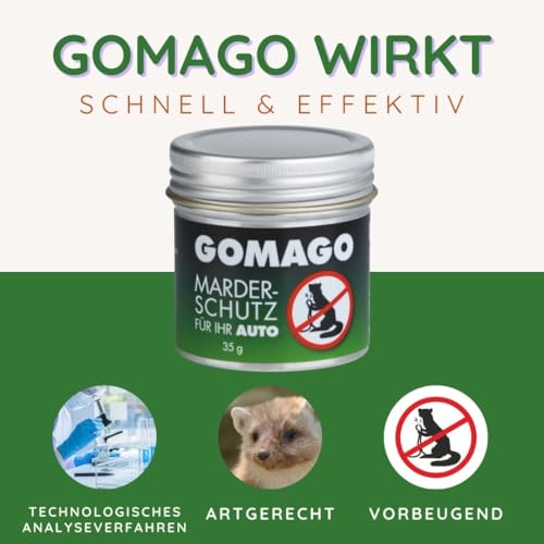 GOMAGO Marderschutz für Ihr Auto | zuverlässige und artgerechte Mardervergrämung durch Duftstoff | Alternative zu Marderschreck, Marderspray, Ultraschall u.ä. | Granulat [1 x 35g]