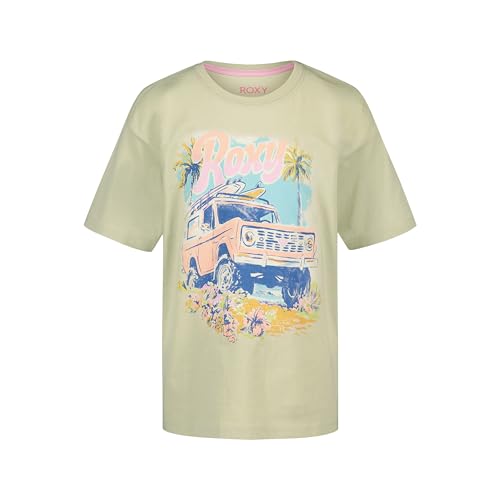 Image of Roxy Girls' Short Sleeve Oversized Fit Logo Tee, Crew Neck Graphic T-Shirt, Soft & Comfortable