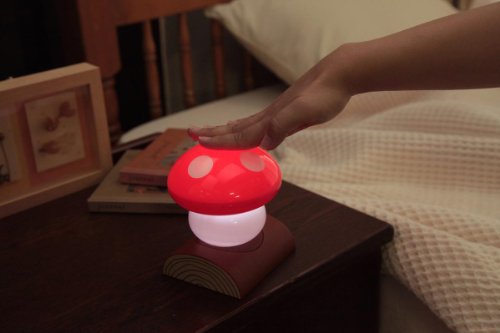 Lampe champignon rouge veilleuse LED nomade pour table - 2