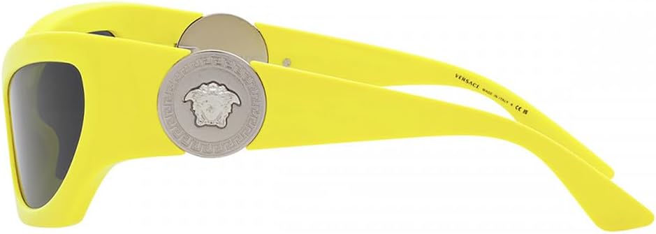 Versace VE 4450 541887 Neon Yellow Plastic Cat-Eye Sunglasses Grey Lens