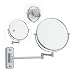 Produktbild Relaxdays Kosmetikspiegel Wandmontage, doppelseitig, 10-Fach Vergrößerung, 360° schwenkbar, Spiegel D: 17,5 cm, Silber