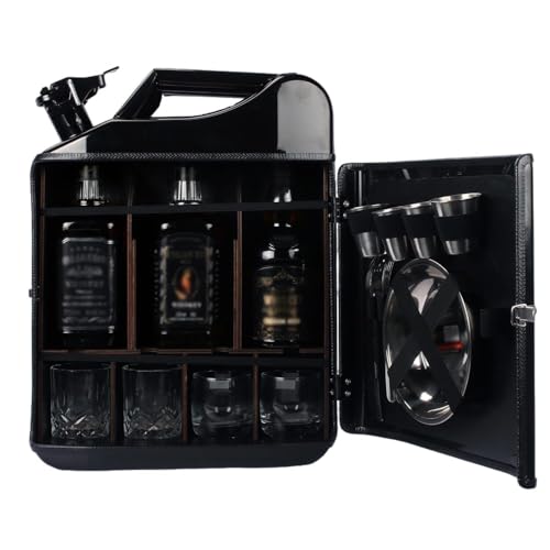 Mini barra de latas de Navidad, gabinete portátil de bebidas de 20 L, recipiente de almacenamiento personalizado para los amantes del whisky, bar de whisky, interior de madera maciza, para bodas