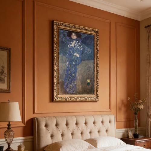 Toile Klimt Emilie Floge avec cadre à suspendre de qualité supérieure - 7