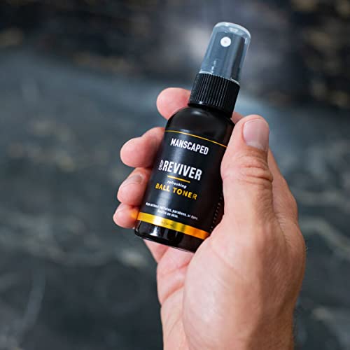 Manscaped® The Crop Reviver™, Hydrating & Refreshing Men's Body Toner Spray, Cooling Groin Spritz With Soothing Aloe Vera, Gloss Brown 1.89Oz Bottle #TOP3