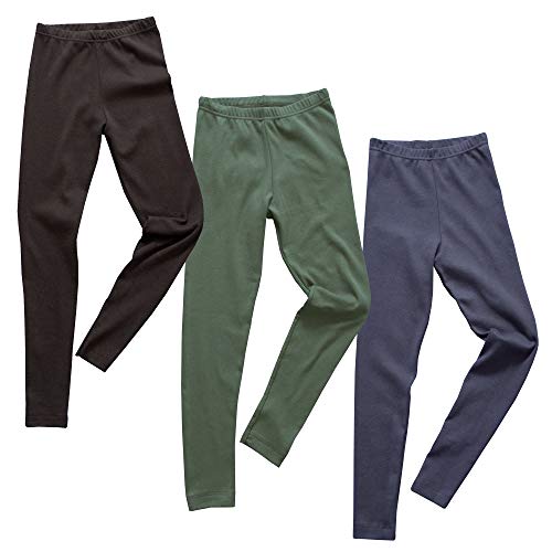 HERMKO 2720 3er Pack Kinder Legging aus Bio-Baumwolle, Farbe:Mix s/m/o, Größe:116