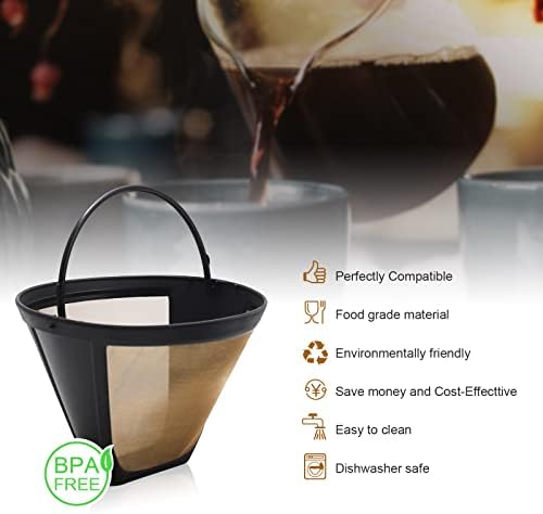 Reusable Coffee Filters for Ninja Dual Brew Coffee Maker, 2 Pack Permanent Coffee Filter #4 Replacement Compatible with Ninja Cuisinart Coffee Maker Filter - Thumbnail 2