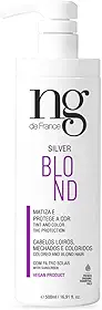 Condicionador Desamarelador Matizador Cabelos loiros Amarelados Acinzentados Brancos Grisalhos Silver Blond NG de France 500ml