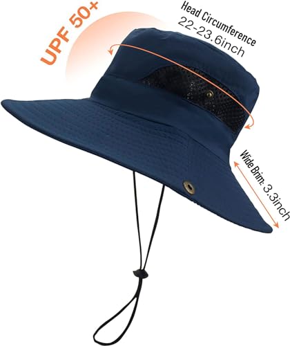Image of Sun Hat for Men, Wide Brim Summer Protection Cap, Round Cap for Men, Beach Fishing Hat for Hiking, Fishing, Gardning, Travel