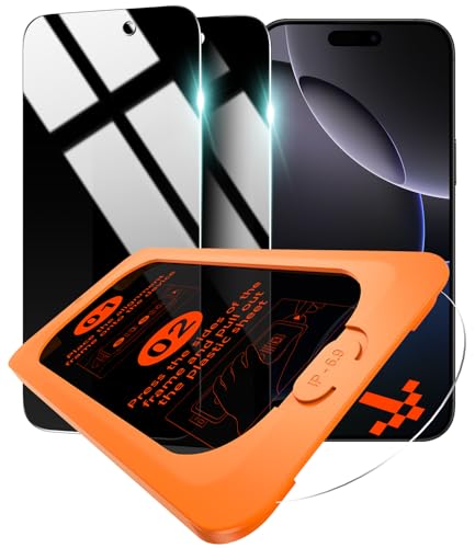 Image of OMOTON 2 Pack for iPhone 16 Pro Privacy Screen Protector 6.3 inch