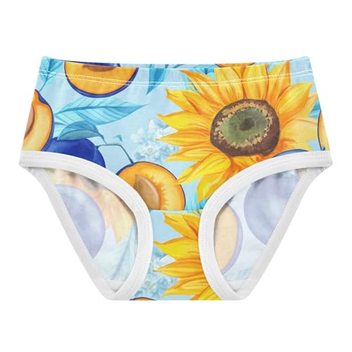 Cotton Toddler Girls Underwear Sunflower Blue Plums Panties for Girl Pattern Underpants Briefs 2t